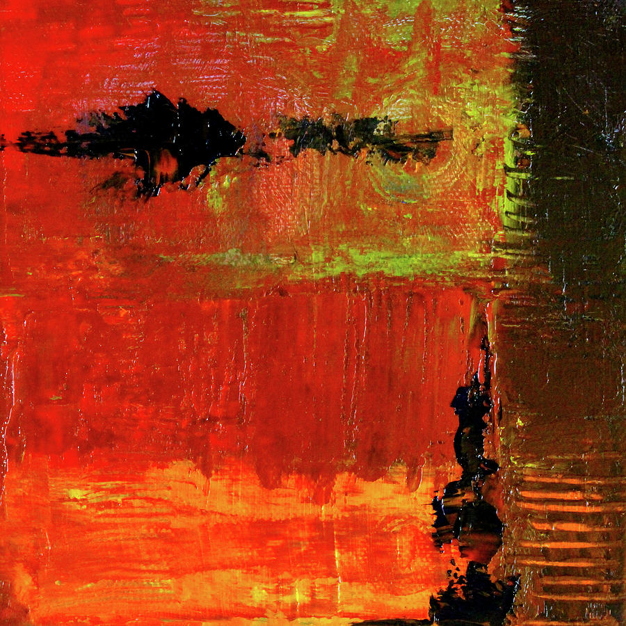 Red Sky Abstract Painting by Nancy Merkle