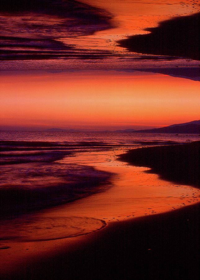 Red Sky And Wet Sand Two  Digital Art by Lyle Crump