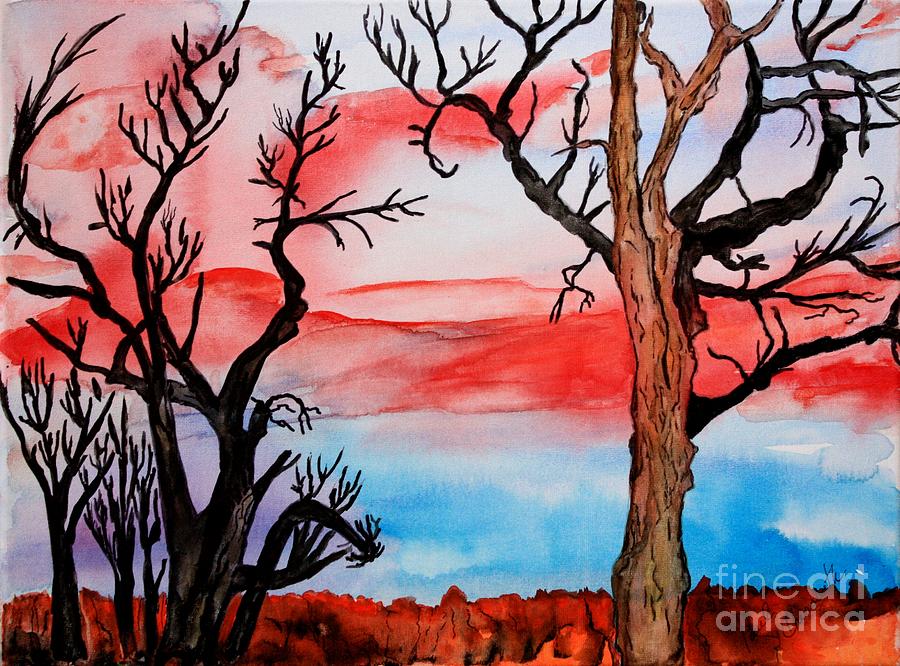 Red Sky Painting - Red Sky at Morning by Paul Chenoweth