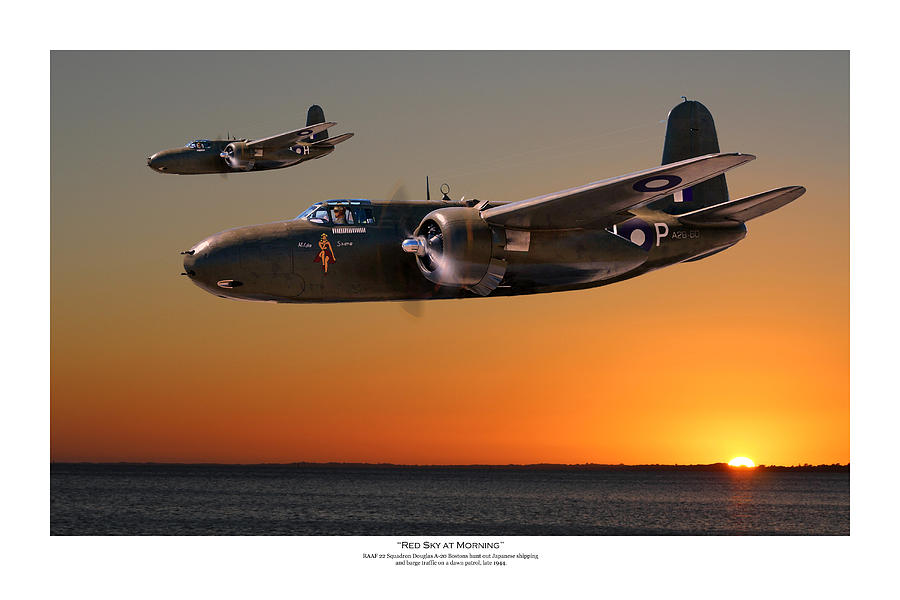 Red Sky at Morning - Titled RAAF Version Digital Art by Mark Donoghue