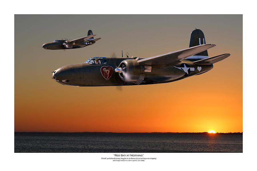 Red Sky at Morning - Titled USAAF 312BG Version Digital Art by Mark Donoghue