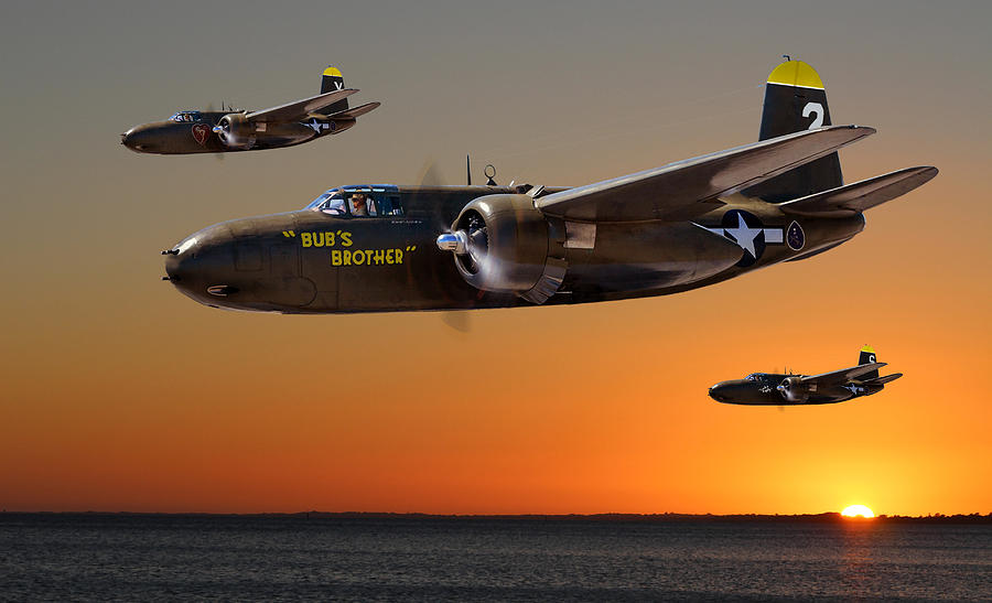 Red Sky at Morning - USAAF 3BG Version Digital Art by Mark Donoghue
