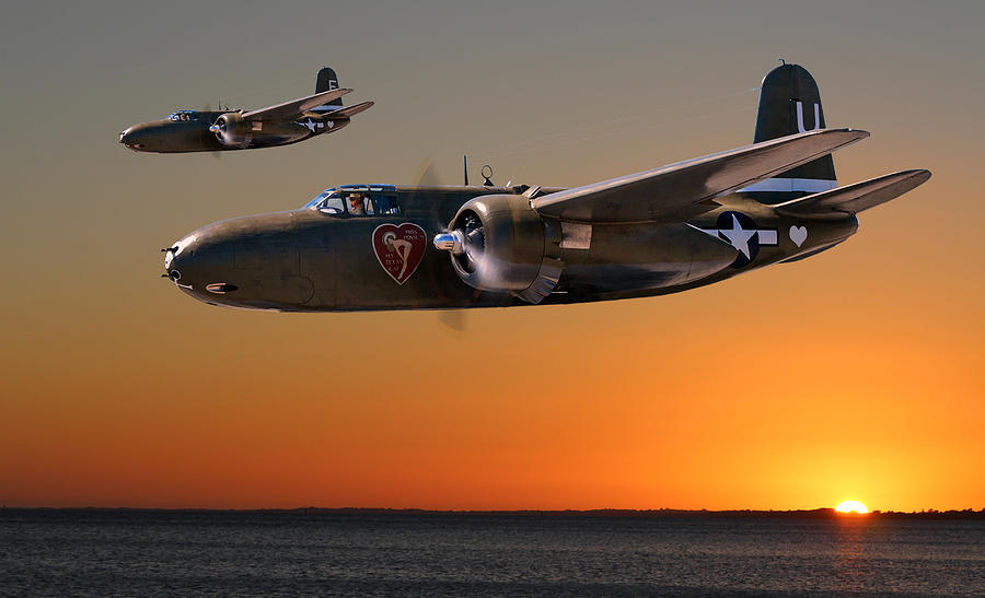 Red Sky at Morning - USAAF 312BG Version Digital Art by Mark Donoghue