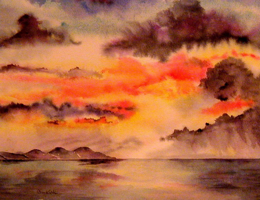 Red Sky at Night Painting by Diane Kirk