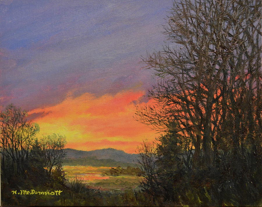 Red Sky at Night Painting by Kathleen McDermott
