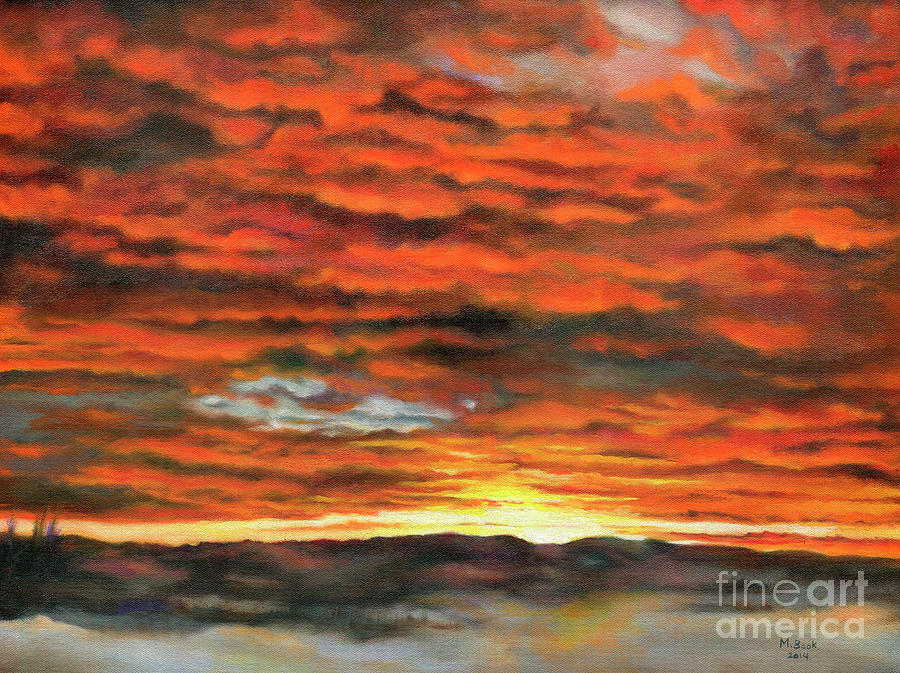 Red Sky at Night Painting by Marlene Book