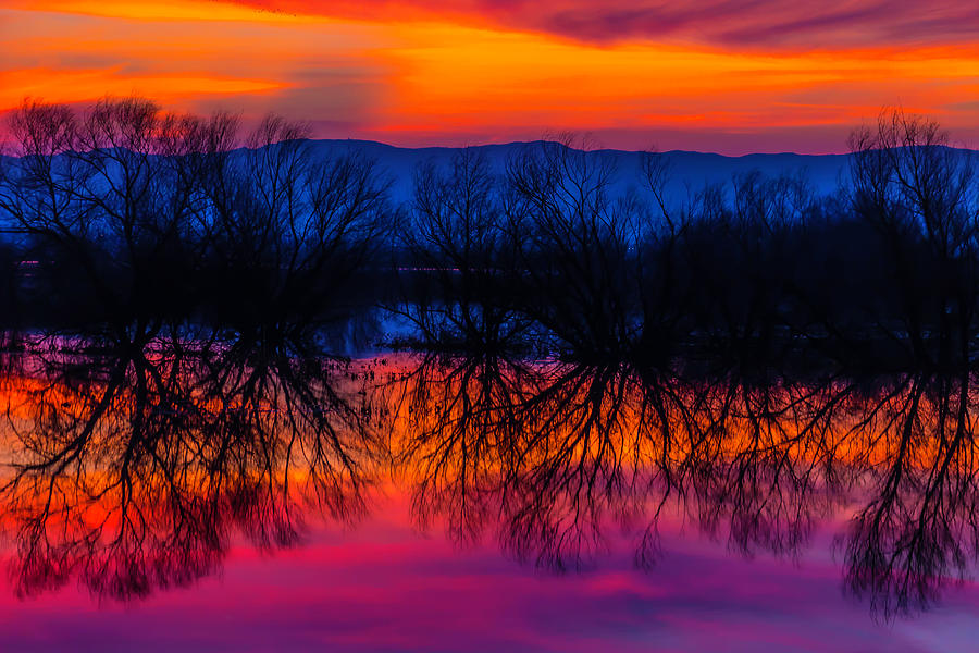 Red Sky At Twilight Photograph by Garry Gay