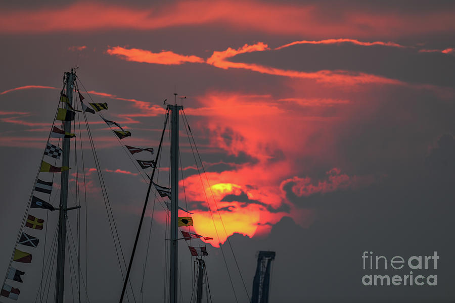 Red Sky in Morning Sailors Warning Photograph by Dale Powell