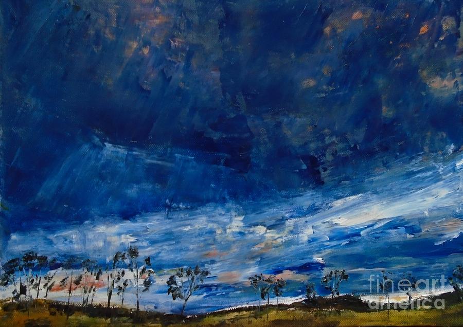 Red Sky in the Morning III Painting by Angela Cartner