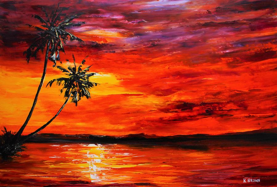 Red Sky Painting by Kevin Brown