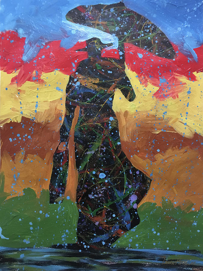 Red Sky Rain Painting by Lance Headlee