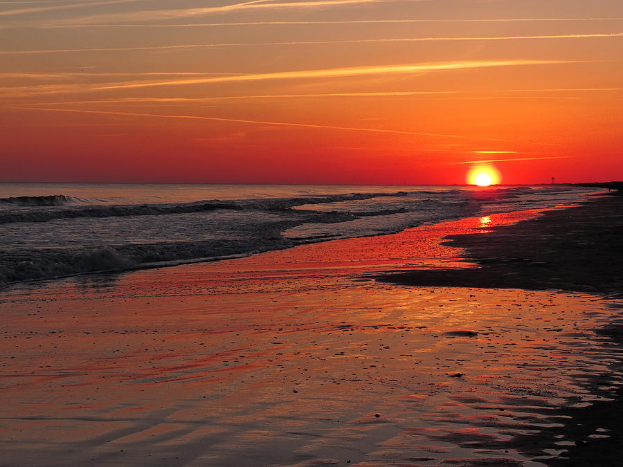 Sunset Photograph - Red Sky Sunset by Jerri Ward