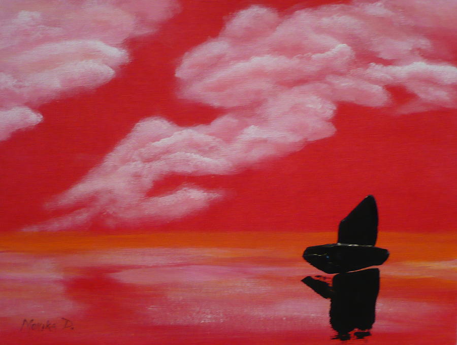 Red Sky1 Painting by Monika Shepherdson