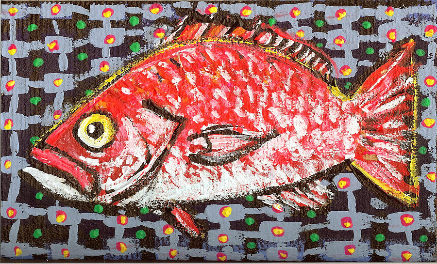 Red Snapper Painting by Robert Wolverton Jr