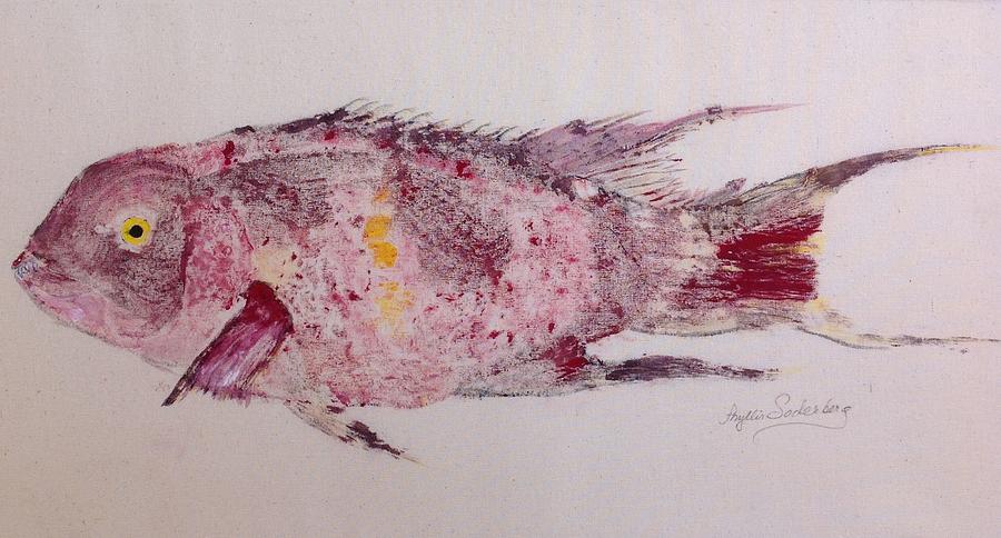Fish Rubbing Painting - Red Snapper#30 by Phyllis Soderberg