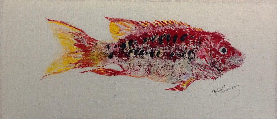 Fish Rubbing Painting - Red Snapper#9 by Phyllis Soderberg