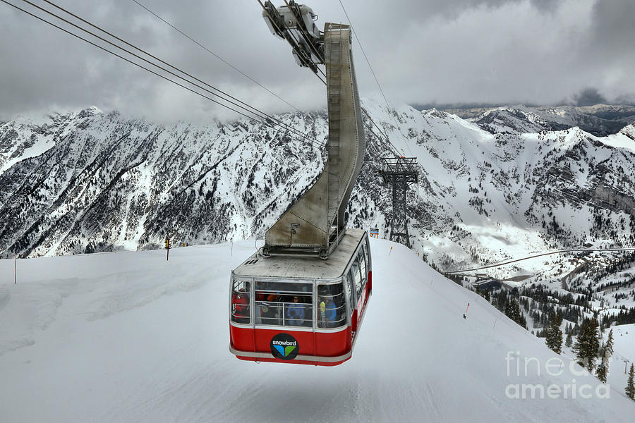 Red Snowbird Tram Car Photograph by Adam Jewell
