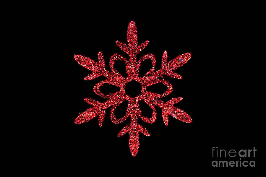 Red Snowflake Ornament Photograph by Diane Macdonald