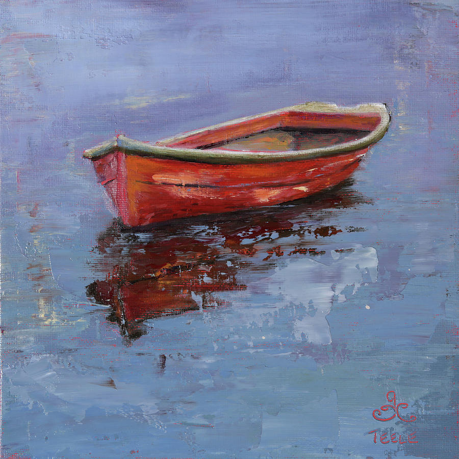 Red Solo Painting by Trina Teele