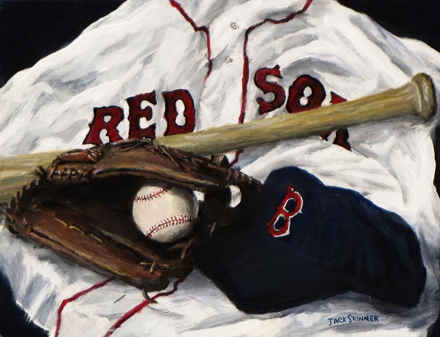 Boston Red Sox Painting - Red Sox number nine by Jack Skinner