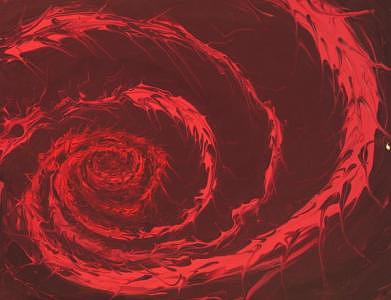 Red Spiral Finger Painting Painting by William Boyer Red Spiral Finger Painting Painting by William Boyer