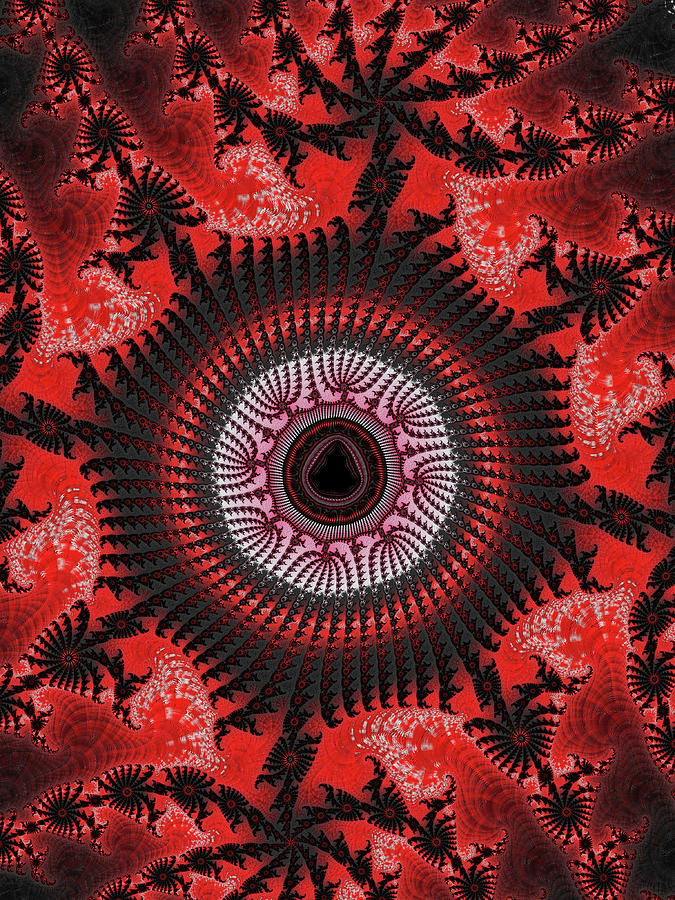 Red Spiral Infinity Digital Art by Becky Herrera