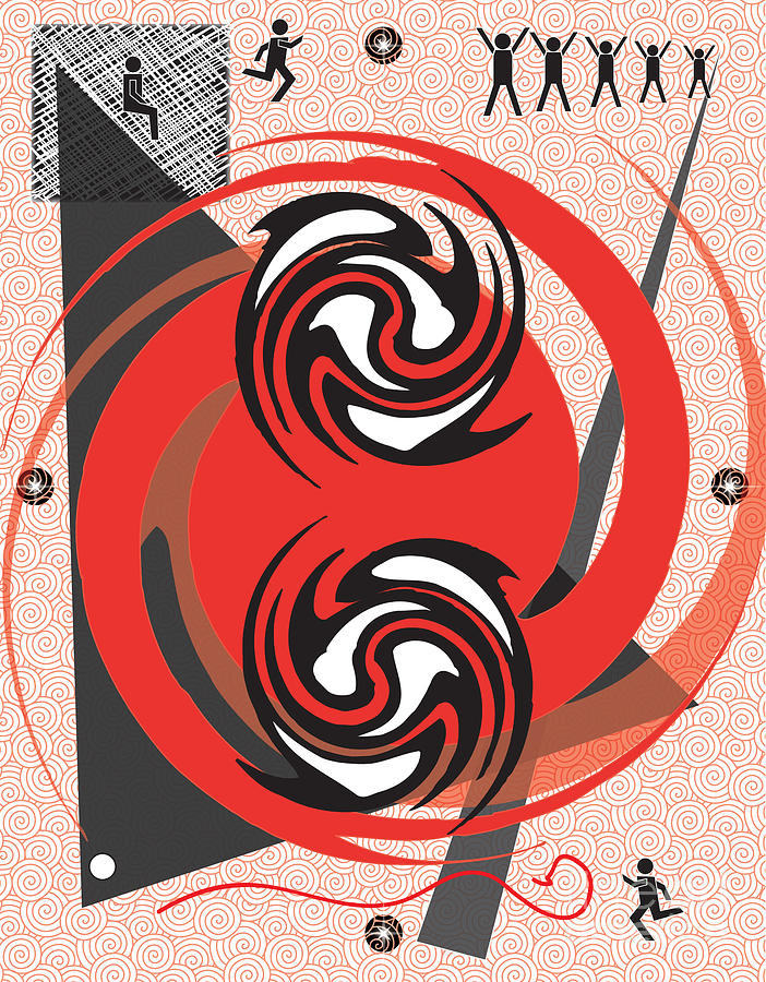 Red Spirals Digital Art by Christine Perry