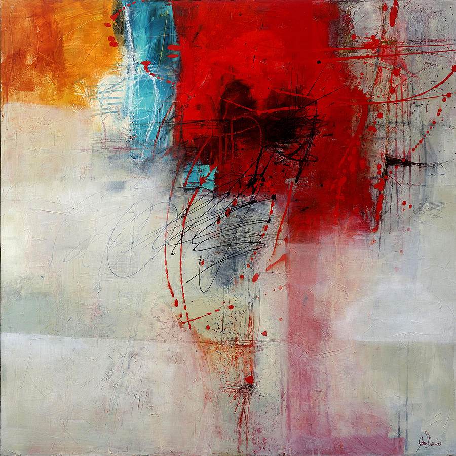 Color Painting - Red Splash 1 by Jane Davies