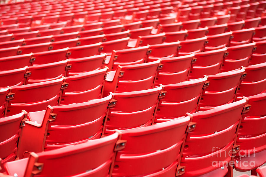 Sports Photograph - Red Stadium Seats by Paul Velgos