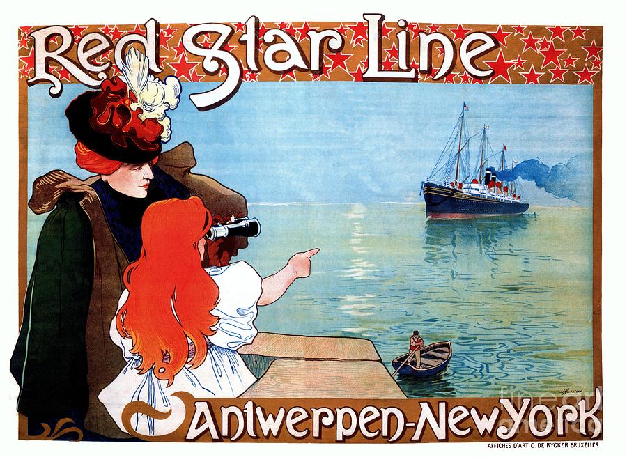 Red Star Line Antwerpen New York Digital Art by Heidi De Leeuw