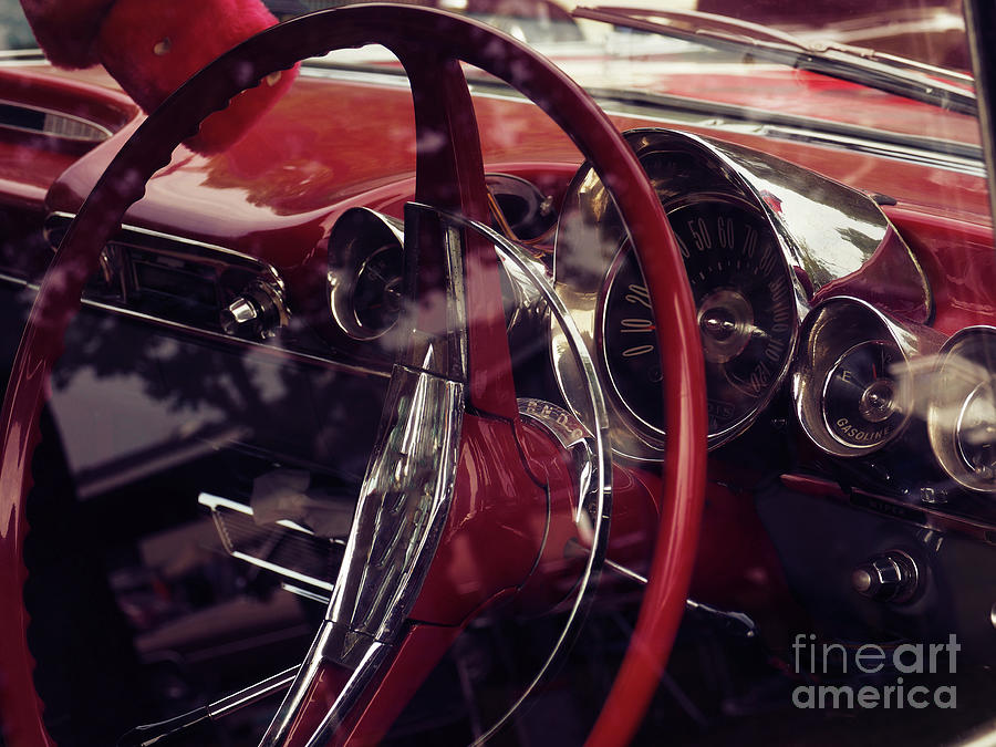 Red steering wheel Photograph by Andreas Berheide
