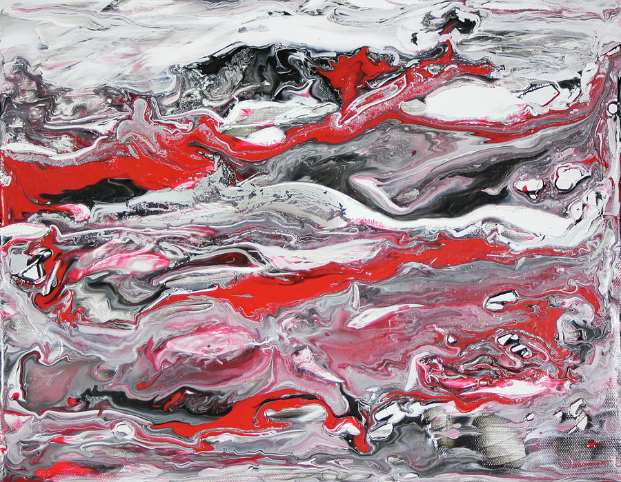 Red Strata Painting by Madeleine Arnett