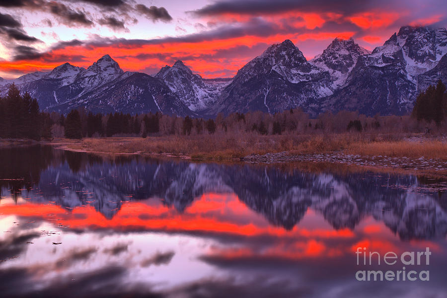 Red Streaks In The Teton Skies Photograph by Adam Jewell