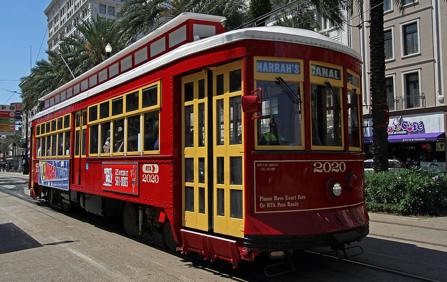 New Orleans Photograph - Red Streetcar of New Orleans by Juergen Roth