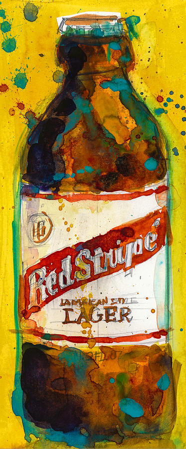 Beer Painting - Red Stripe Jamaican Style Lager by Dorrie Rifkin