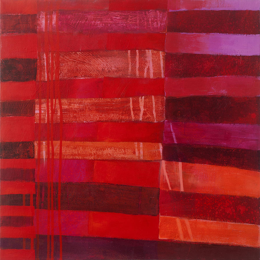 Color Painting - Red Stripes 2 by Jane Davies
