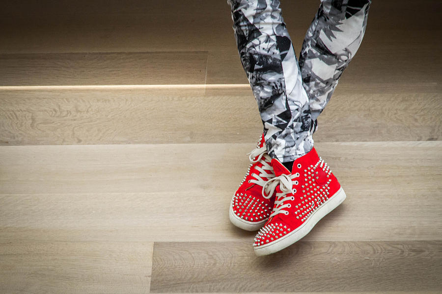 Red Studded Shoes by Shannon Kunkle Red Studded Shoes by Shannon Kunkle