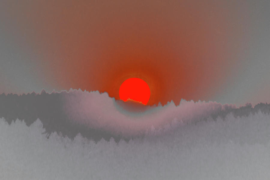 Red Sun, Smokey Sky Photograph