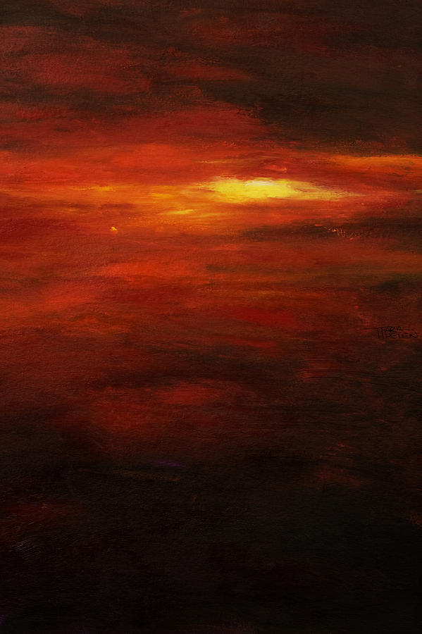 Red Sun Painting by Tara Thelen Printscapes Fine Art America