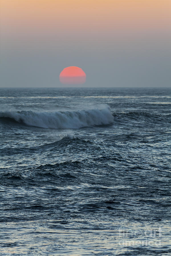 Red Photograph - Red Sun with Wave by Sharon Foelz Red Photograph - Red Sun with Wave by Sharon Foelz