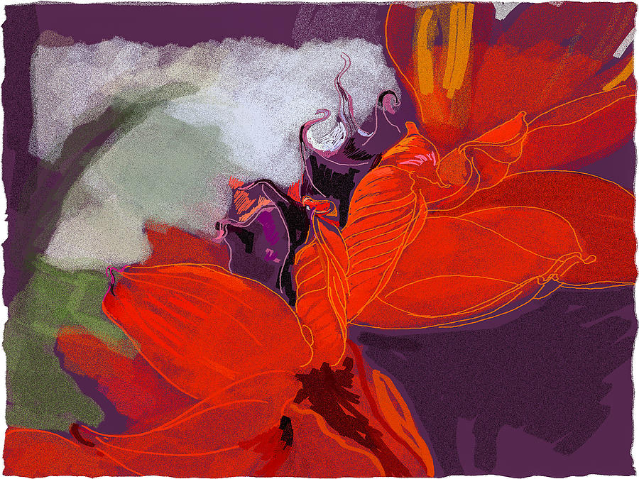 Red Sunflower Digital Art by Judith Barath