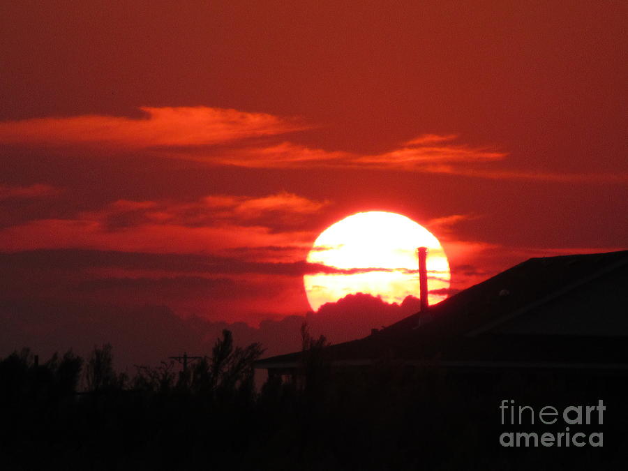 Sunset Photograph - Red Sunset by Lorita Montgomery