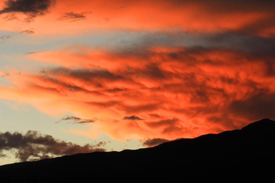 Red Sunset Over the Mountains Photograph by Robert Hamm - Fine Art America