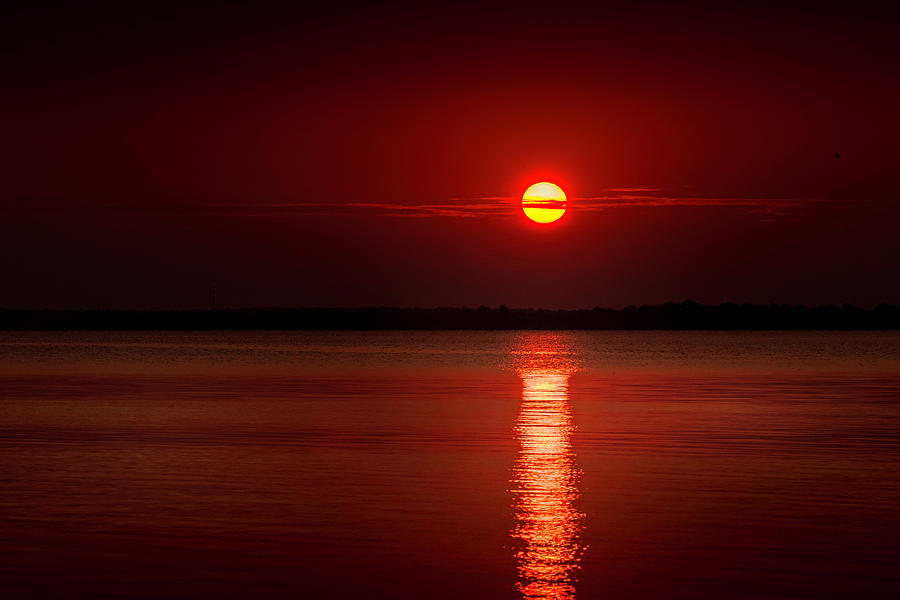 Red Sunset Photograph by Ron Biedenbach