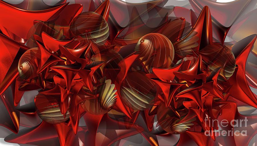 Red Swarm Digital Art by Ronald Bissett
