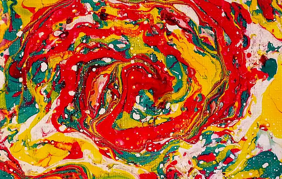 Red Swirl Painting by Jan Pellizzer