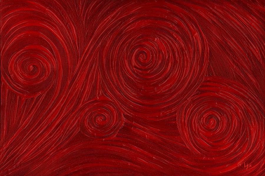 Red Swirl Painting by Laura Teti