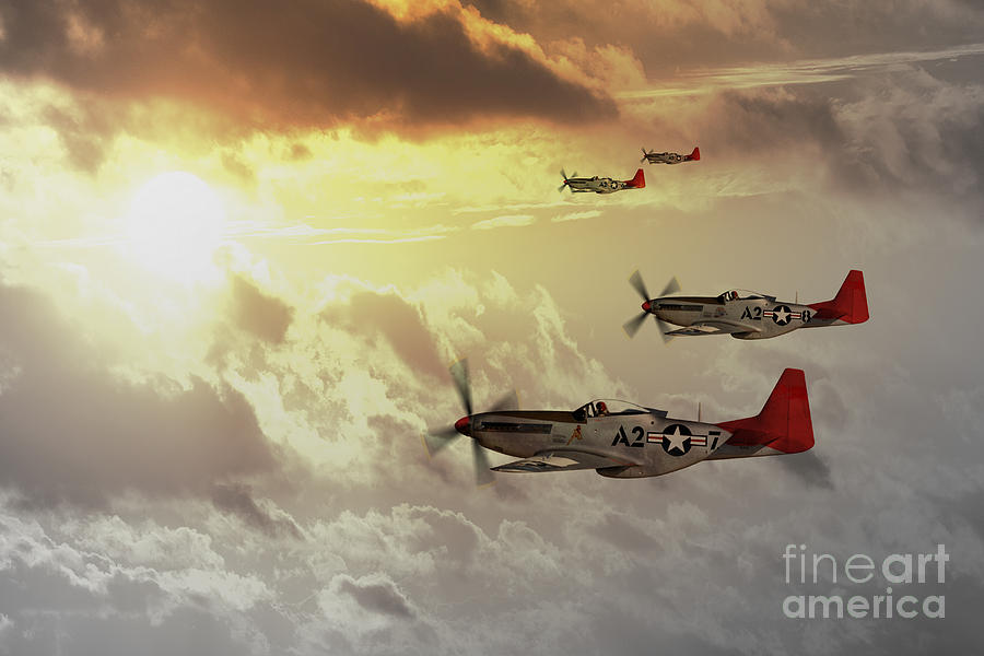 P51 Digital Art - Red Tails by Airpower Art