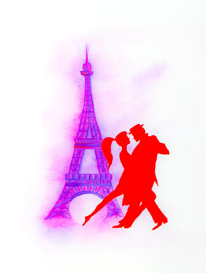 Eiffel Tower Painting - Red Tango In Paris by Iryna Goodall
