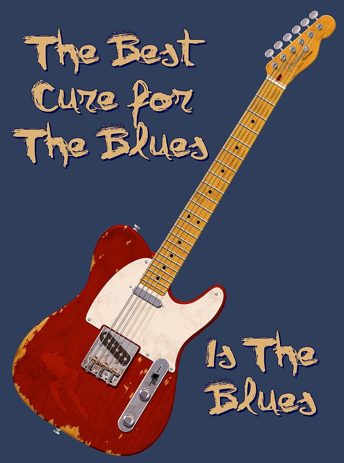 Red Tele Cure For Blues T Shirt Photograph by WB Johnston